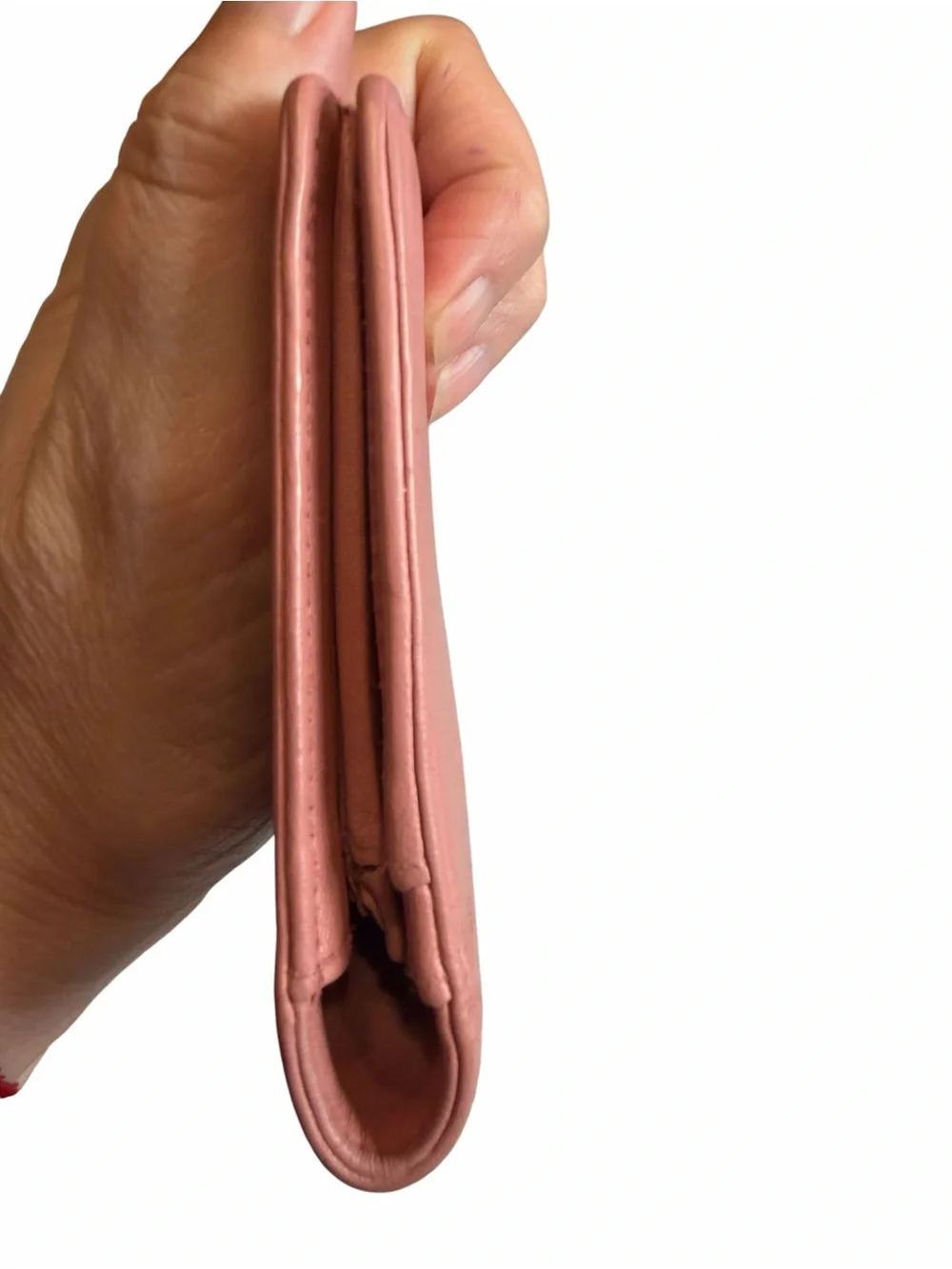 CHANEL Coral Pink Quilted Leather Long Wallet with Gold CC